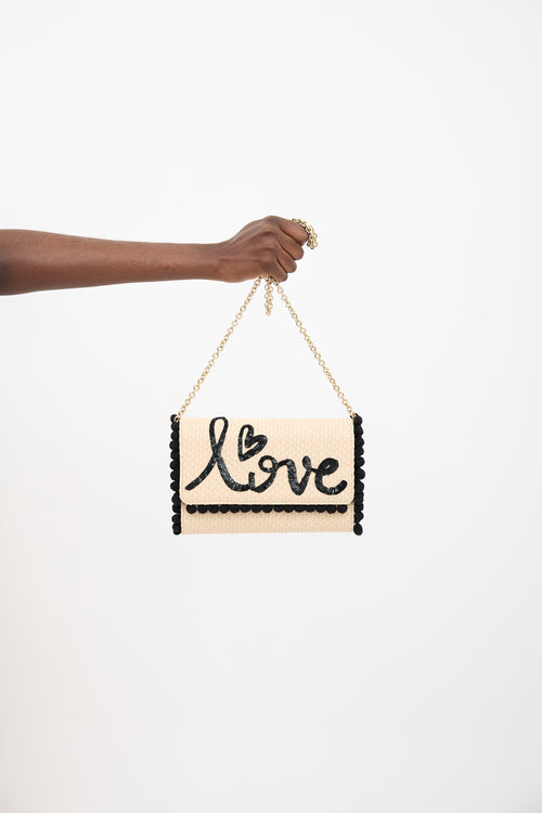 Dolce & Gabbana Raffia Embellished Love Bag