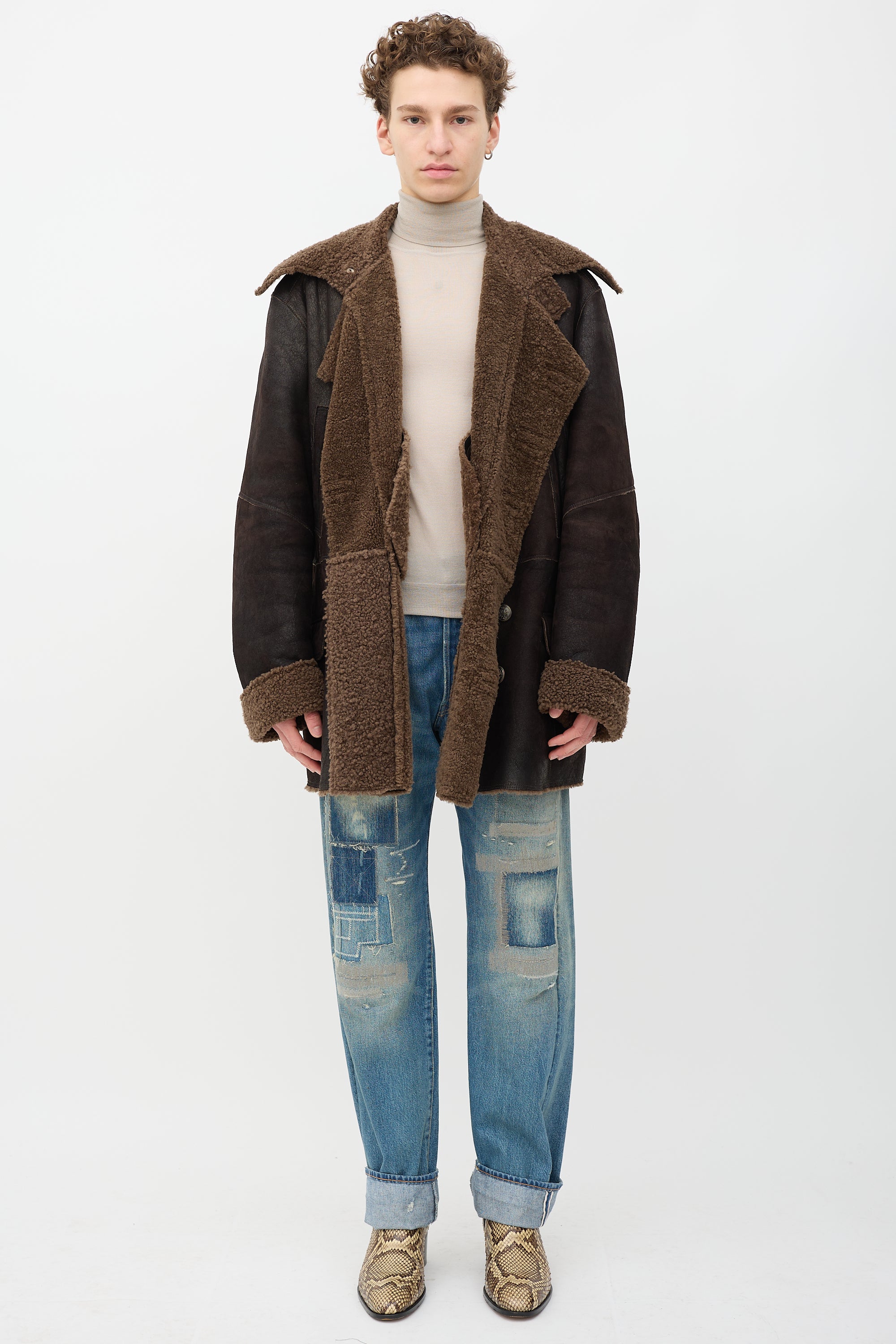 Dolce & Gabbana Shearling Double Breasted Coat
