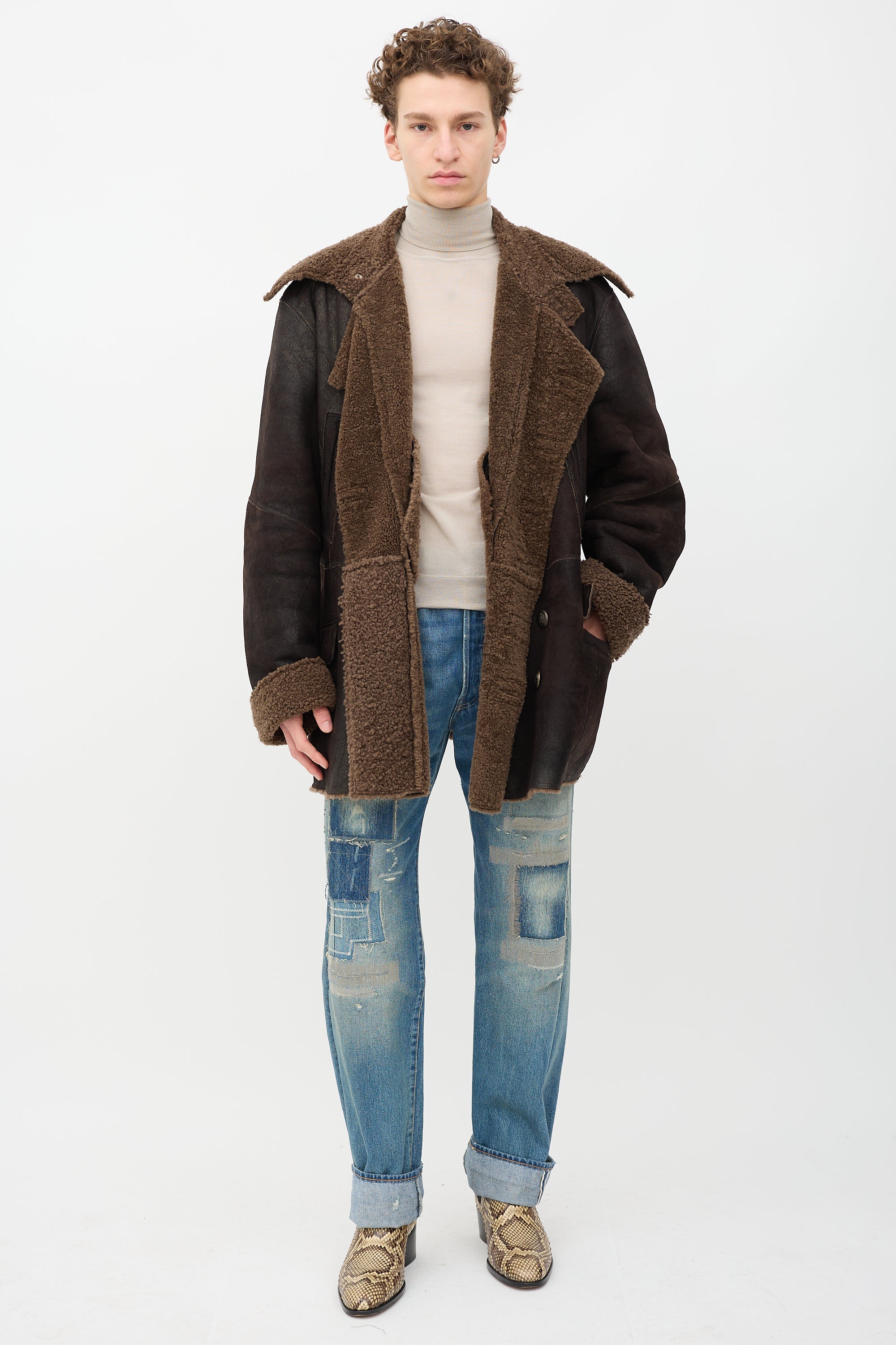 Dolce & Gabbana Shearling Double Breasted Coat