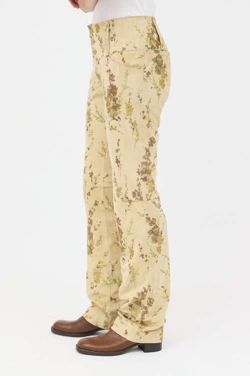 Dolce & Gabbana Vintage Suede Floral Pant