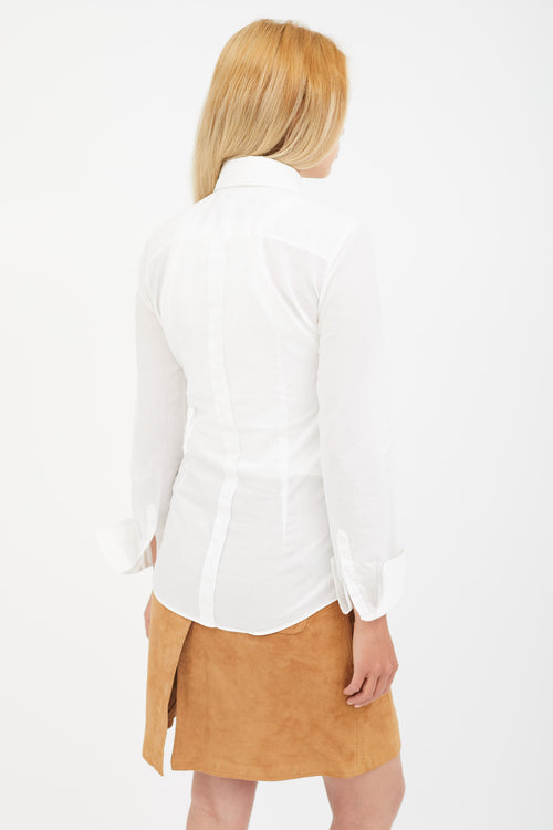 Dolce & Gabbana White & Black Collegiate Print Shirt