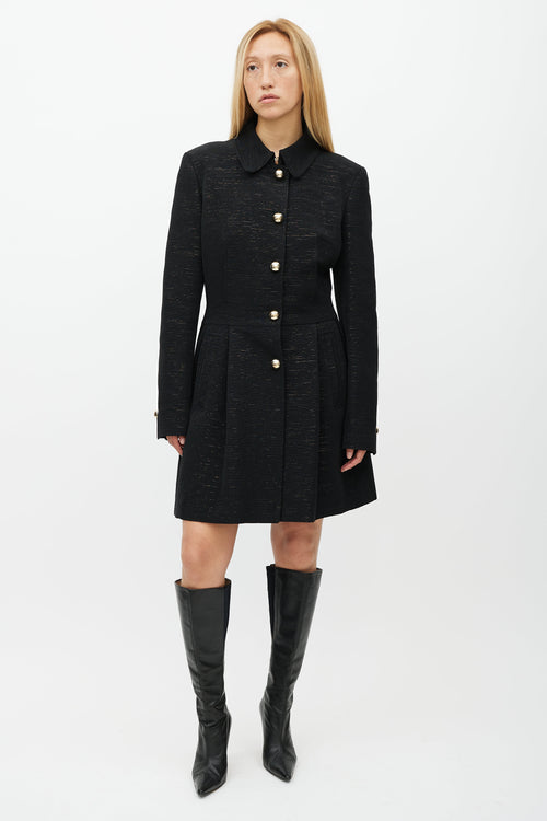 Dolce & Gabbana Black & Gold Sparkly Coat