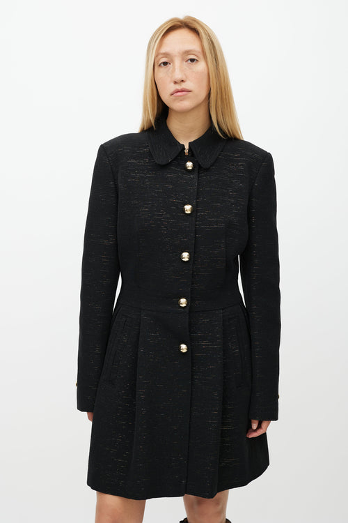 Dolce & Gabbana Black & Gold Sparkly Coat