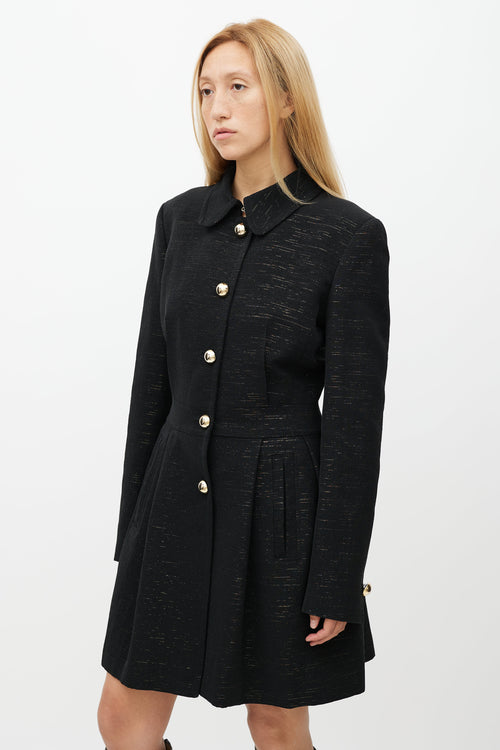Dolce & Gabbana Black & Gold Sparkly Coat
