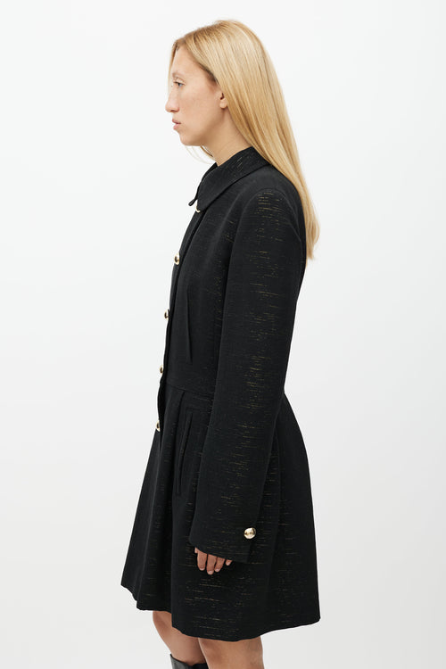 Dolce & Gabbana Black & Gold Sparkly Coat