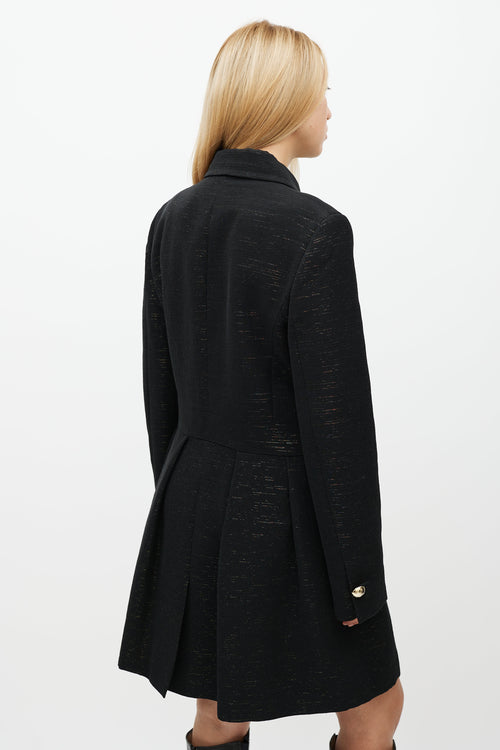 Dolce & Gabbana Black & Gold Sparkly Coat