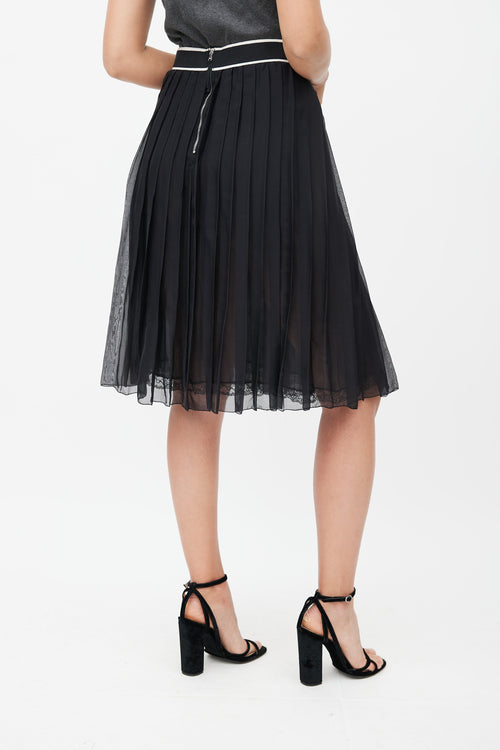 Dolce & Gabbana Black & White Silk Sheer Skirt