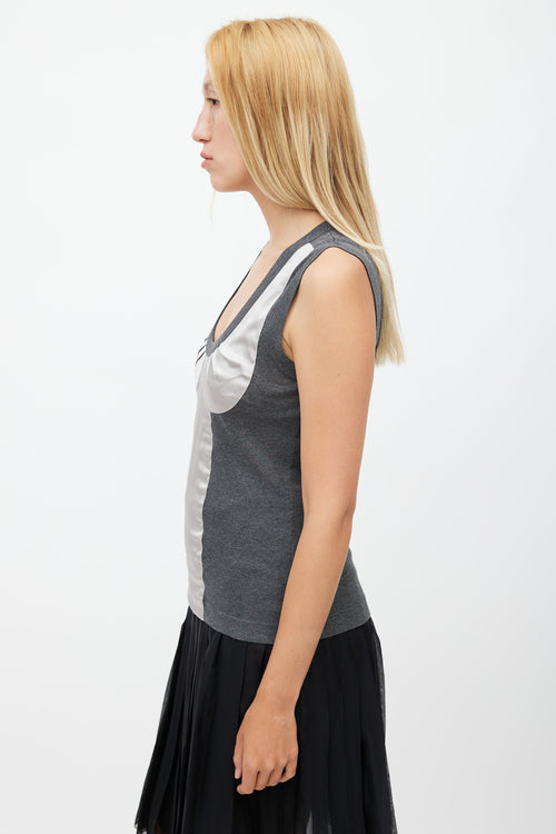 Dolce & Gabbana Grey Satin Bustier Top