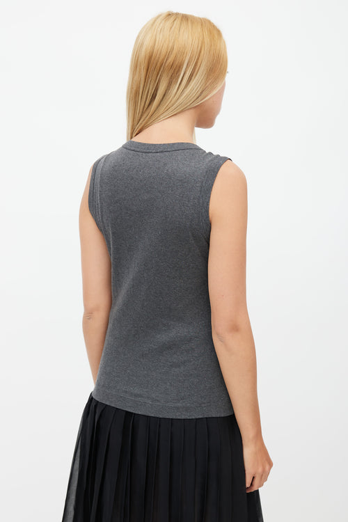 Dolce & Gabbana Grey Satin Bustier Top