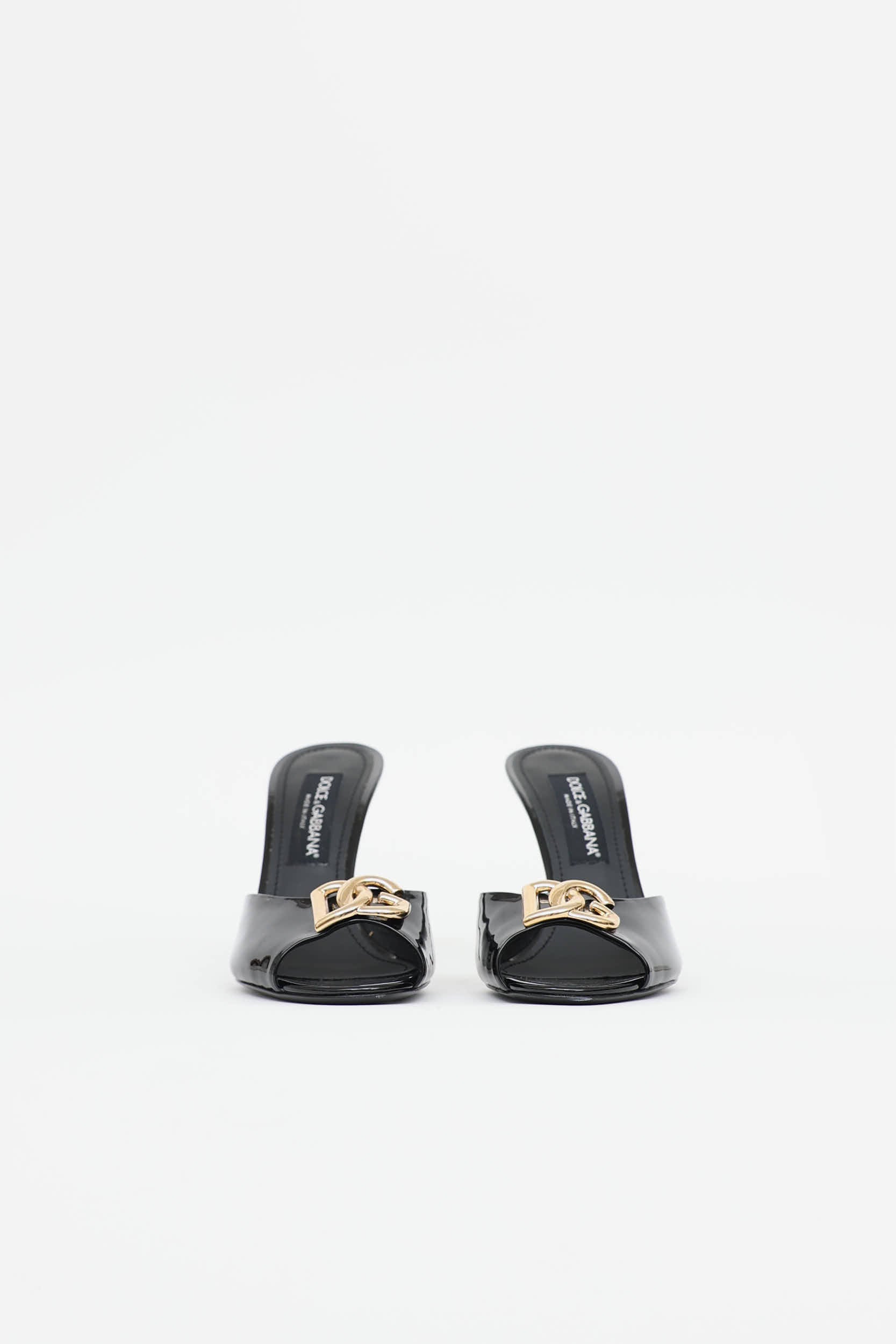 Dolce & Gabbana Patent Logo Sandal
