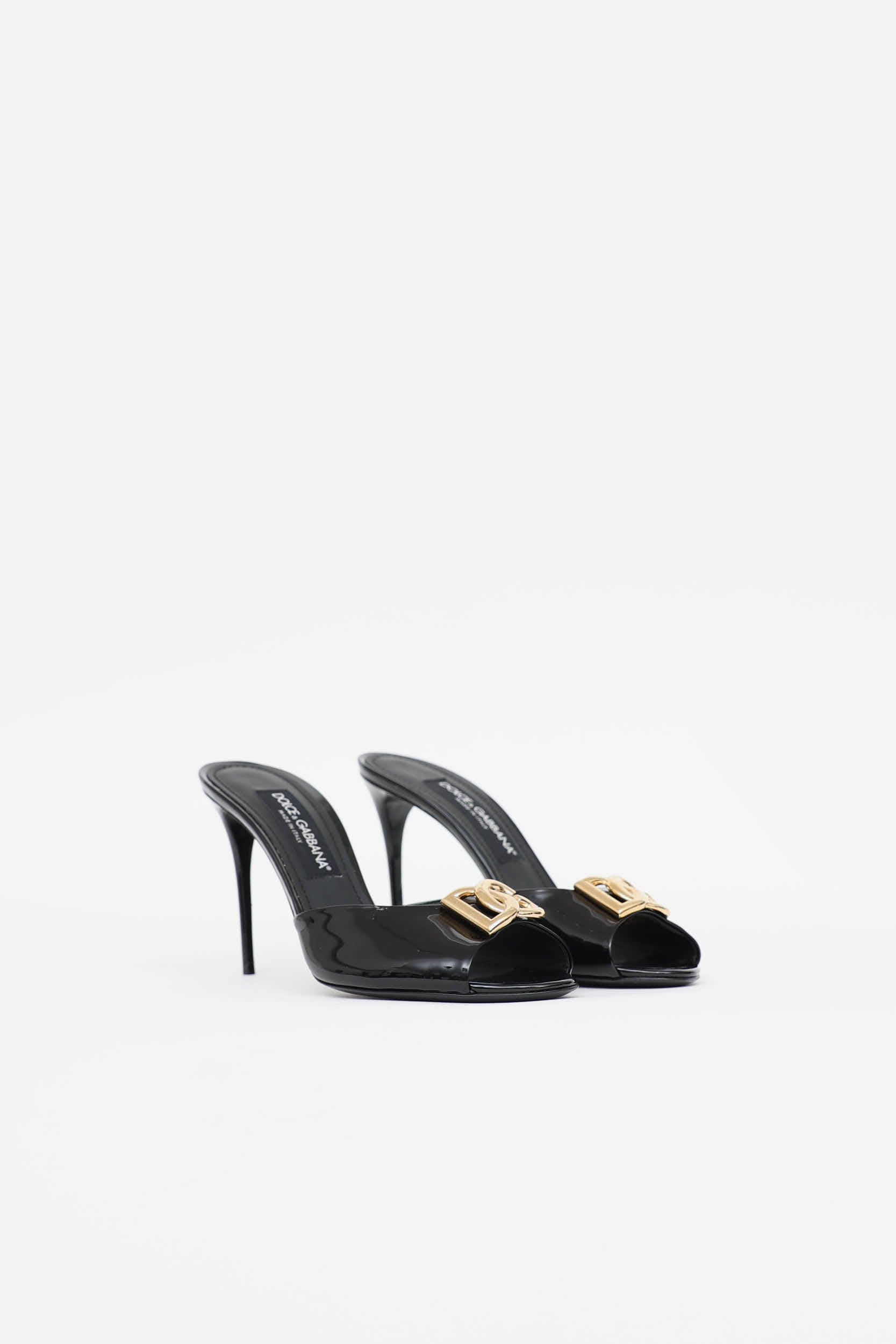 Dolce & Gabbana Patent Logo Sandal