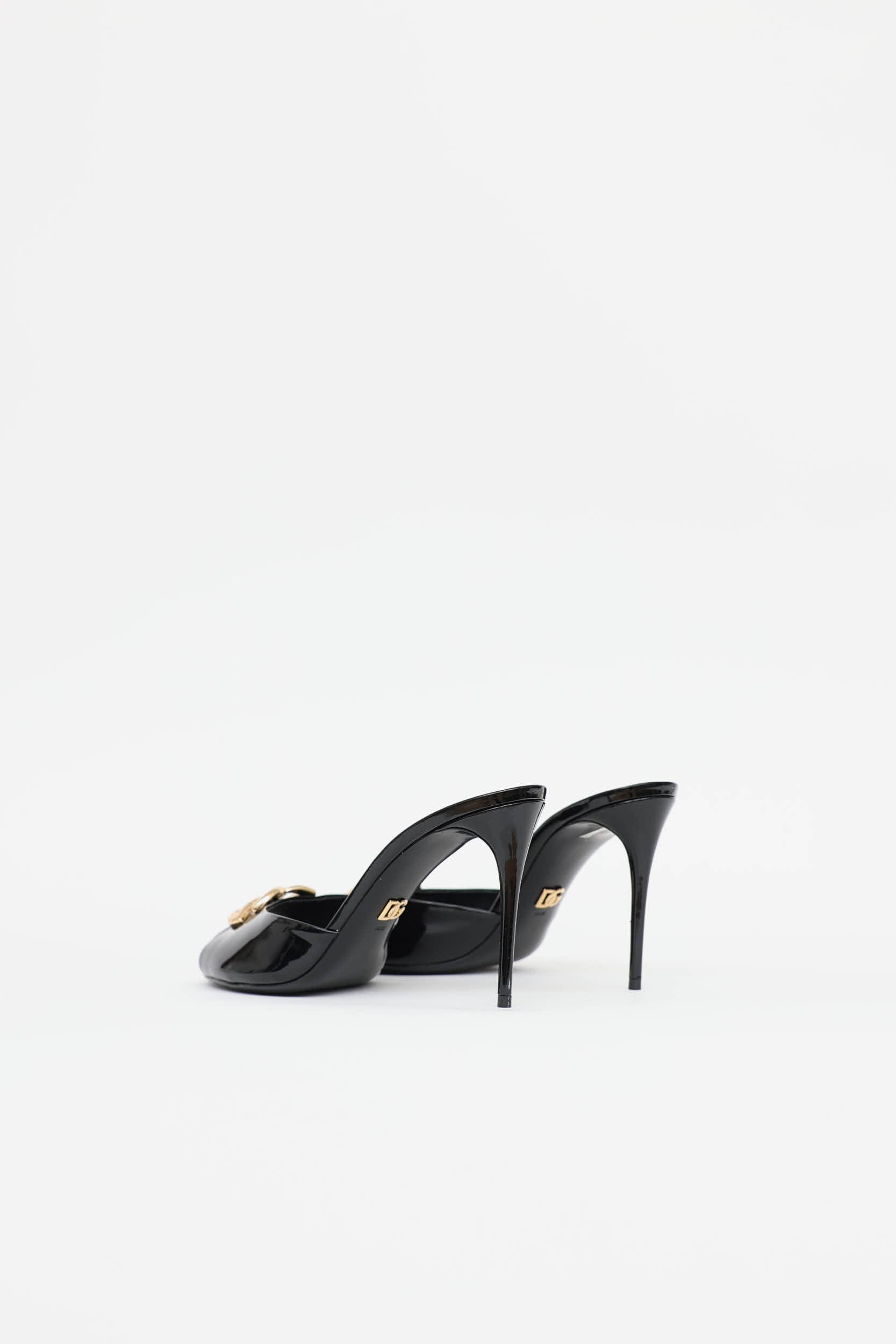 Dolce & Gabbana Patent Logo Sandal