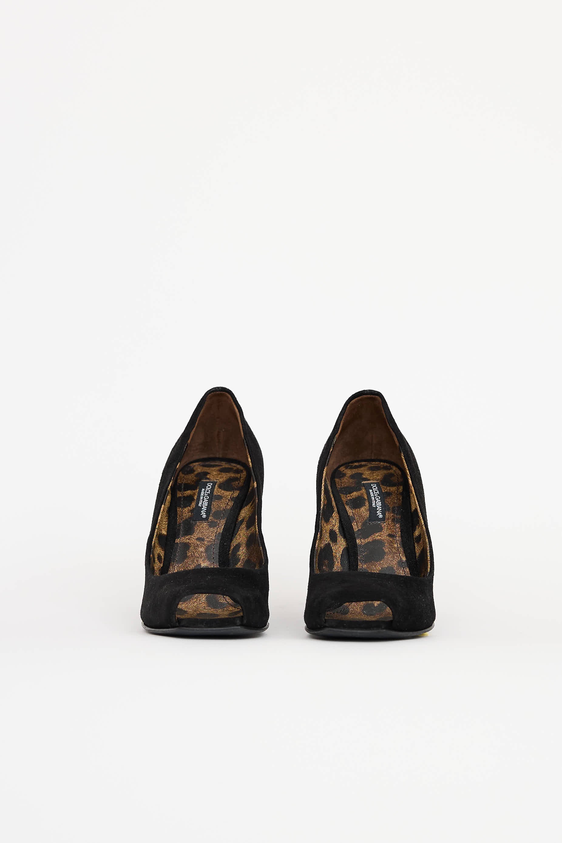 Dolce & Gabanna Suede Peep Toe Heel