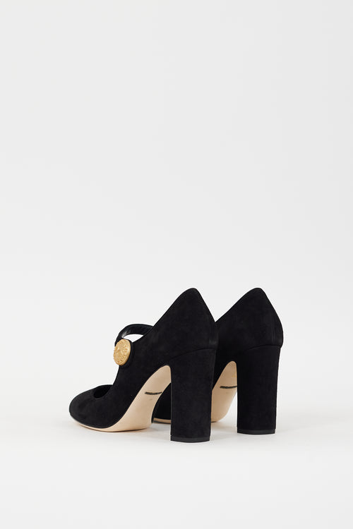 Dolce & Gabbana Black Suede Vally Mary Jane Pump