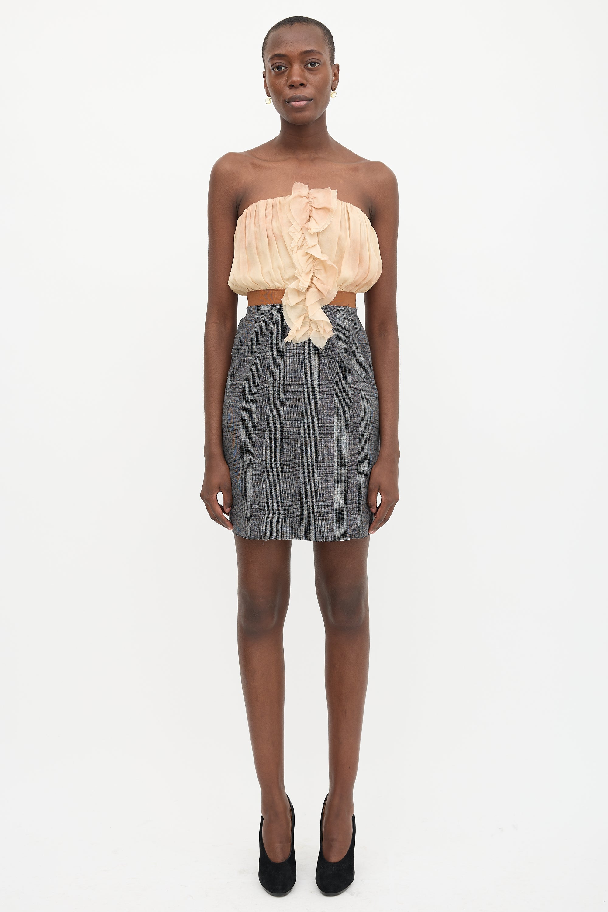 Dolce & Gabbana D&G Chiffon & Tweed Dress