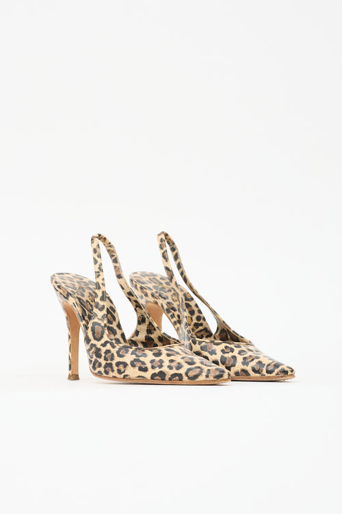 Dolce & Gabbana Leather Printed Slingback Pump