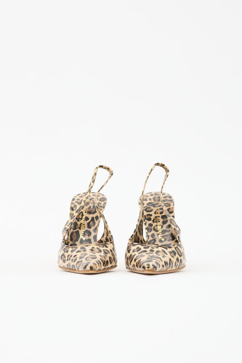 Dolce & Gabbana Leather Printed Slingback Pump