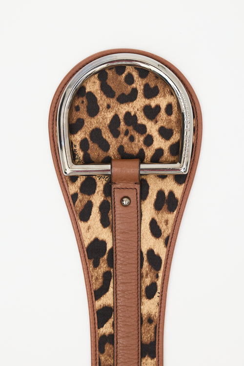 Dolce & Gabbana Leather & Canvas Printed Belt