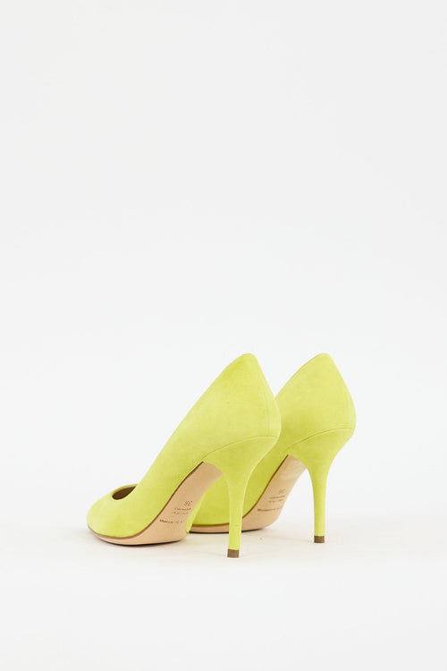 Dolce & Gabbana Yellow Suede Pointed Toe Pump