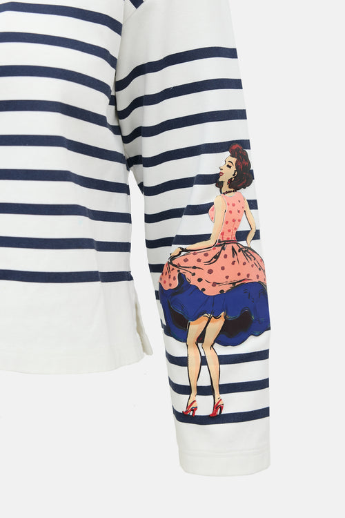Dolce & Gabbana Mariner Striped Embellished Top