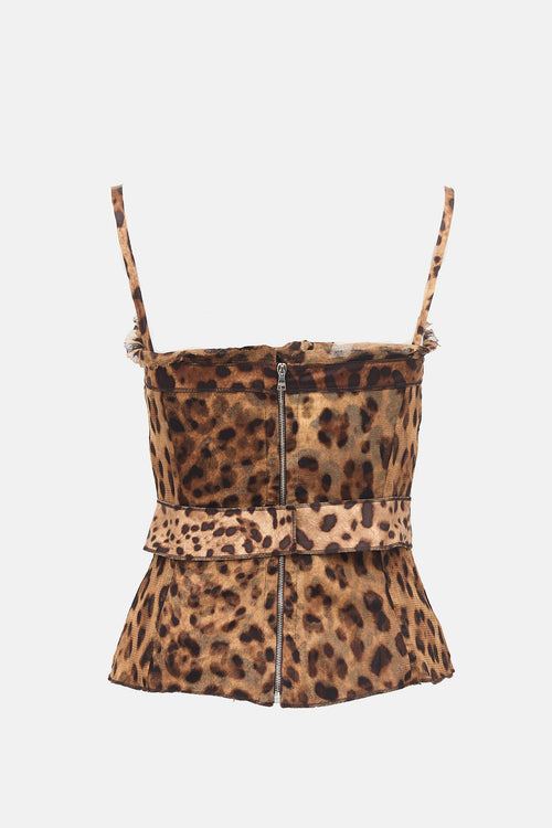Dolce & Gabbana Mesh Printed Bustier Top