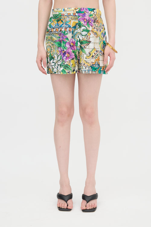 Dolce & Gabbana Satin Printed Shorts