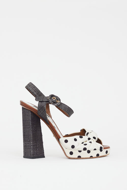 Dolce & Gabbana White & Multicolour Polka Dot Sandal