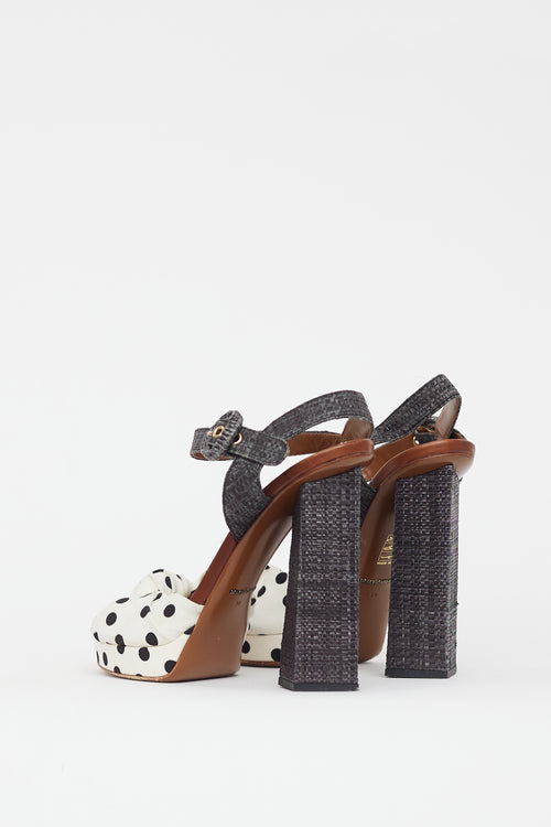 Dolce & Gabbana White & Multicolour Polka Dot Sandal