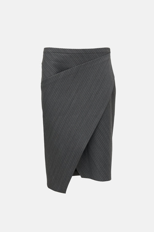 Donna Karan Wool Pinstripe Skirt Suit