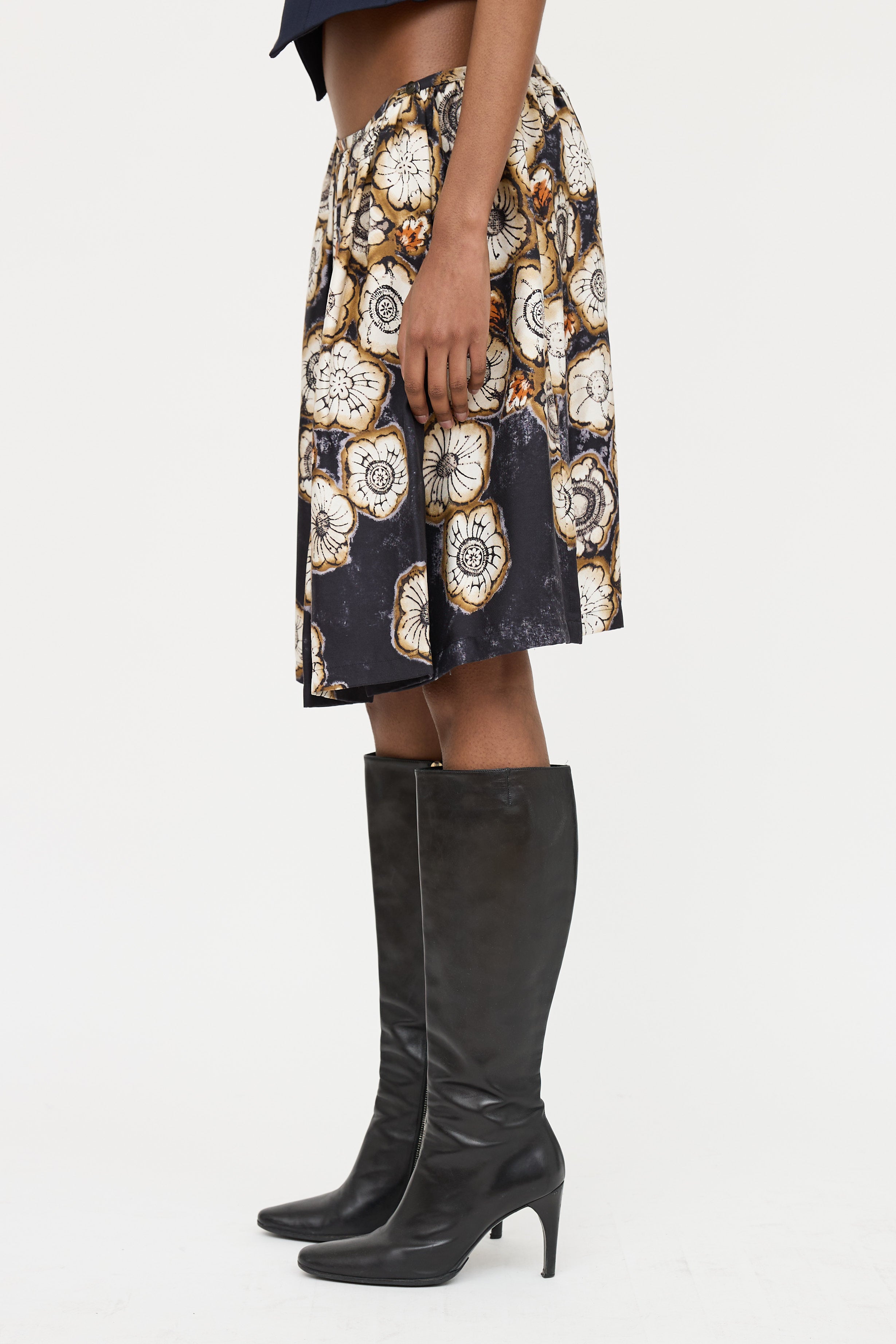 Dries Van Noten Floral Silk Skirt