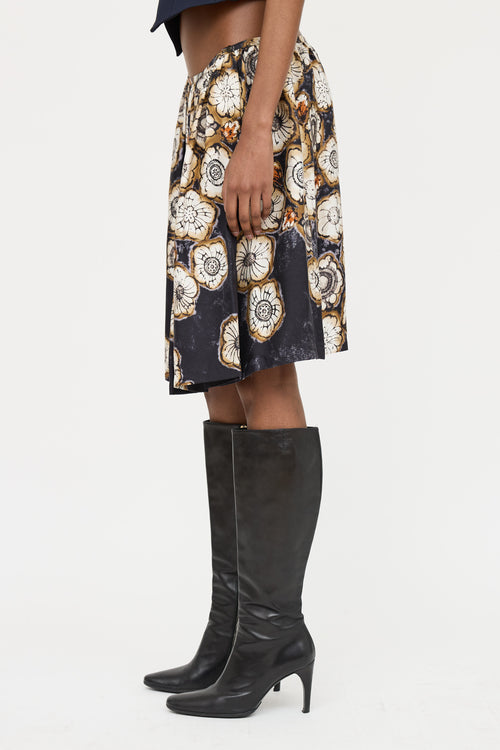 Dries Van Noten Floral Silk Skirt