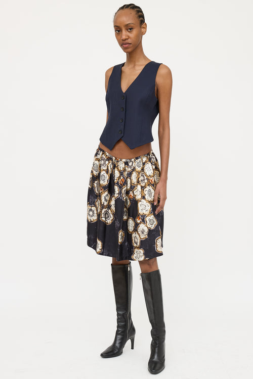 Dries Van Noten Floral Silk Skirt
