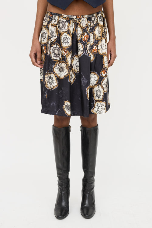 Dries Van Noten Floral Silk Skirt