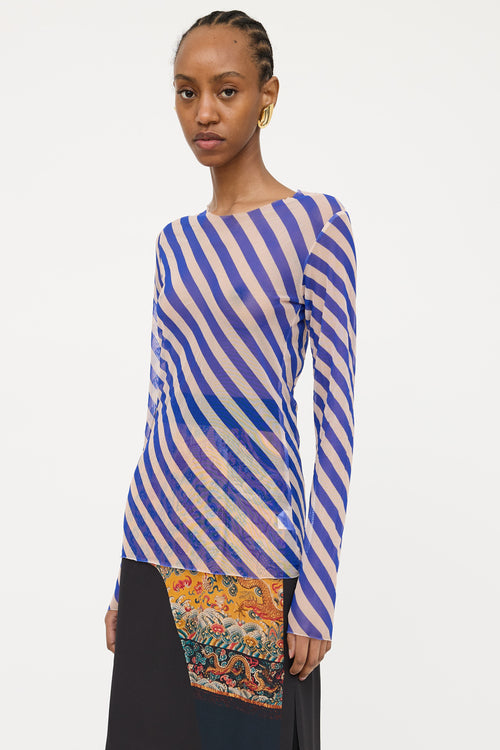 Dries Van Noten Stripe Mesh Top