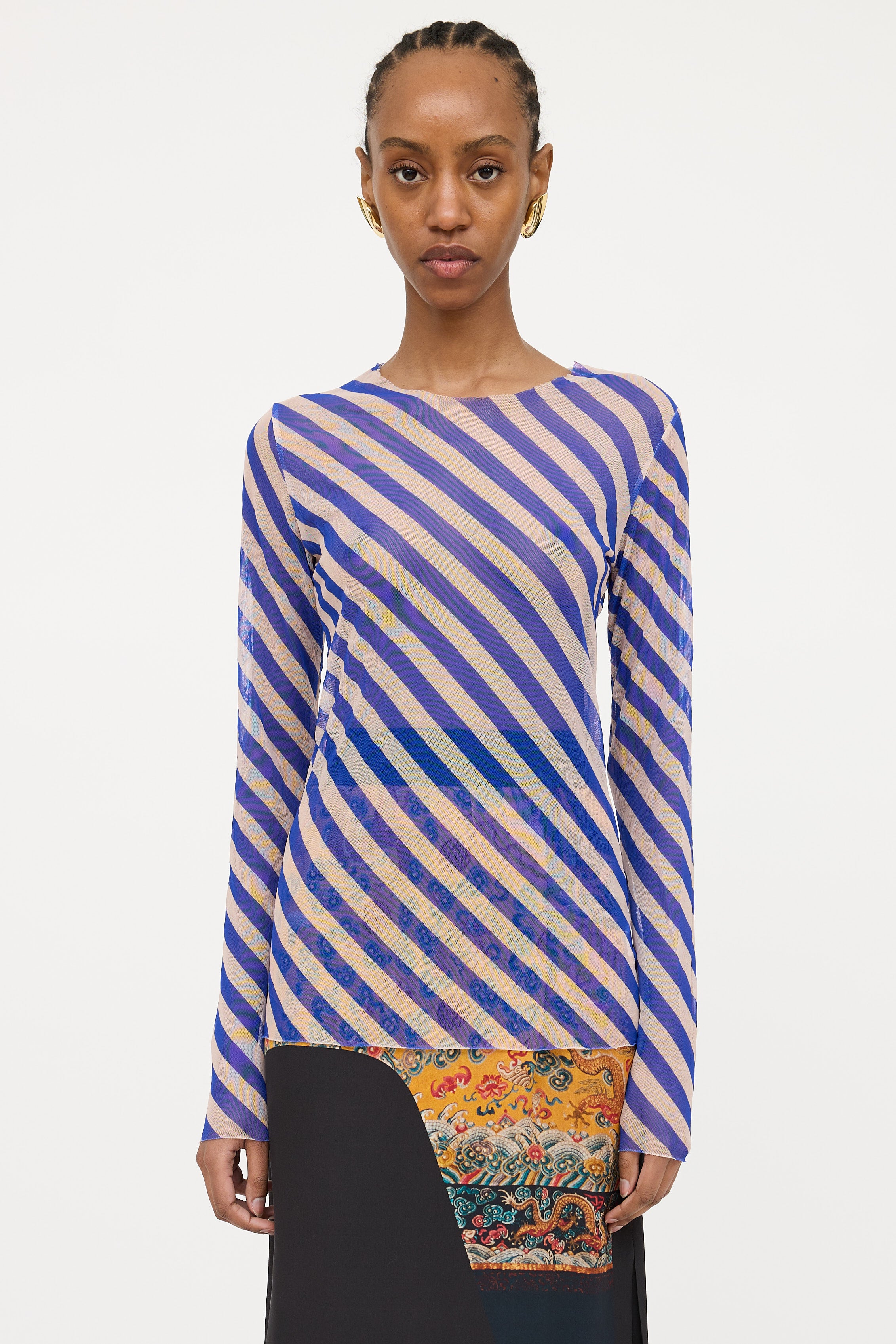 Dries Van Noten Stripe Mesh Top