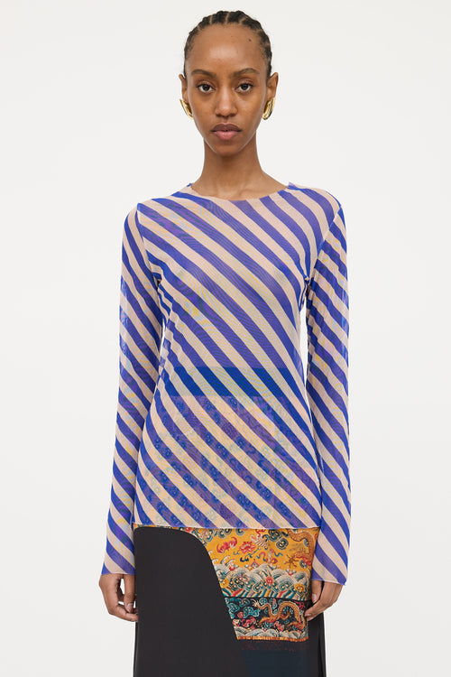 Dries Van Noten Stripe Mesh Top