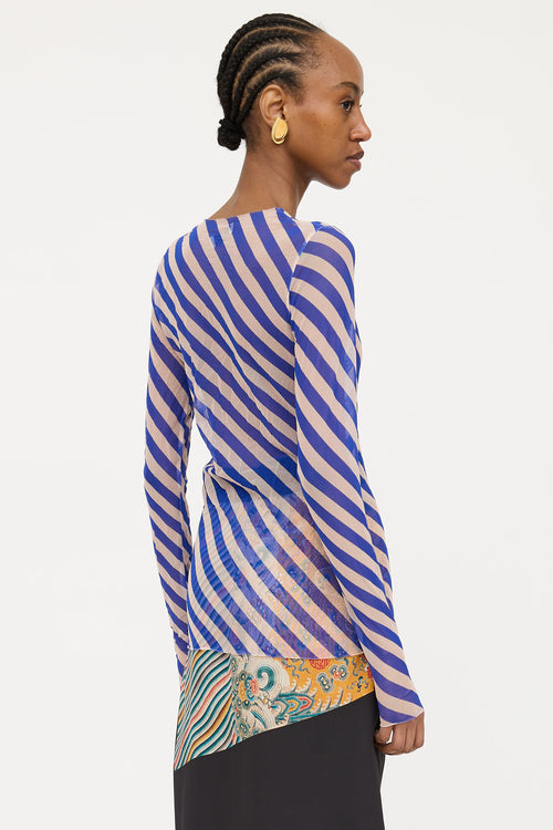Dries Van Noten Stripe Mesh Top
