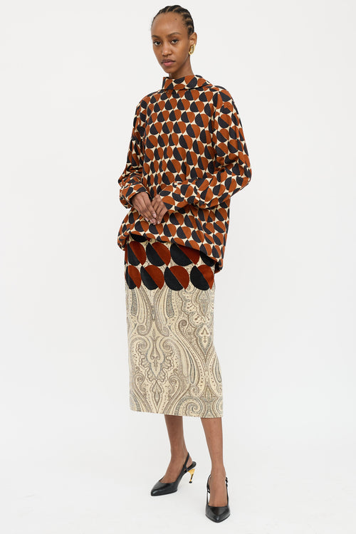 Dries Van Noten Geometric Mock Neck Top