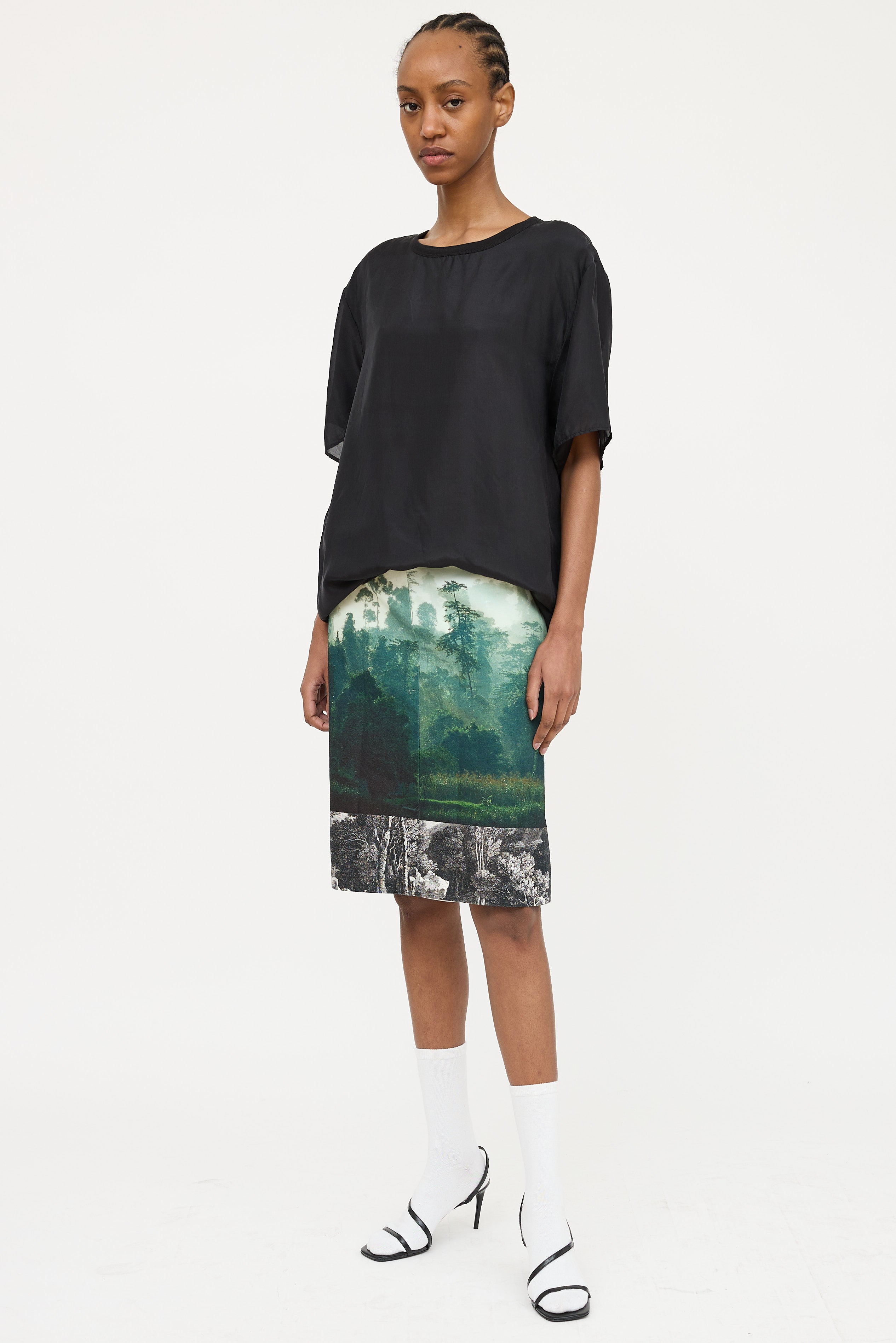 Dries Van Noten Forest Print Skirt