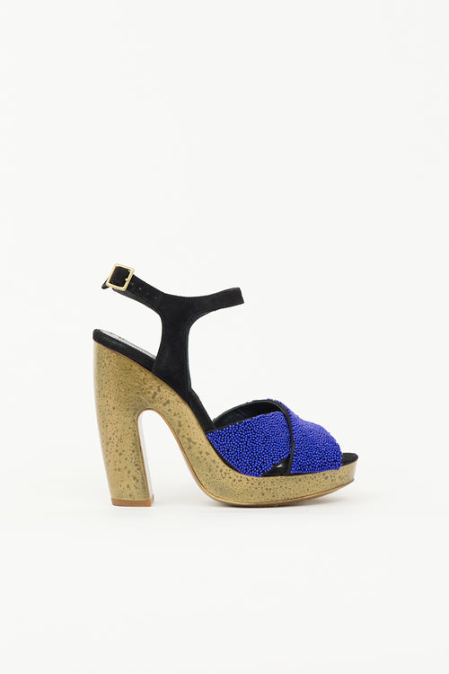 Dries Van Noten Beaded Platform Sandal