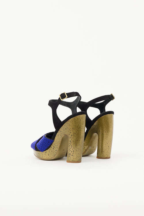 Dries Van Noten Beaded Platform Sandal
