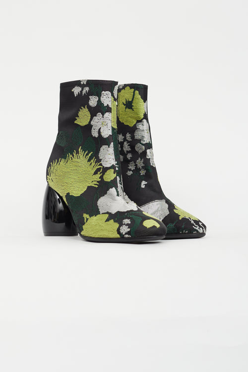 Dries Van Noten Black & Multicolour Floral Boot