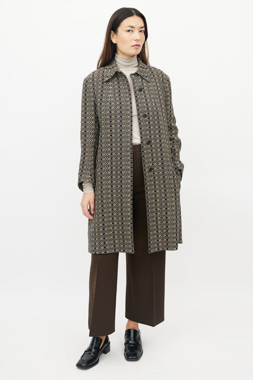 Dries Van Noten Black & Beige Woven Geometric Jacket