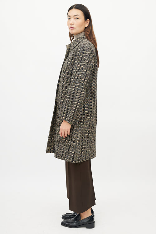 Dries Van Noten Black & Beige Woven Geometric Jacket