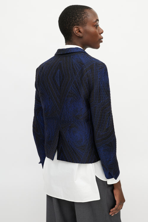 Dries Van Noten Black & Navy Brocade Blazer