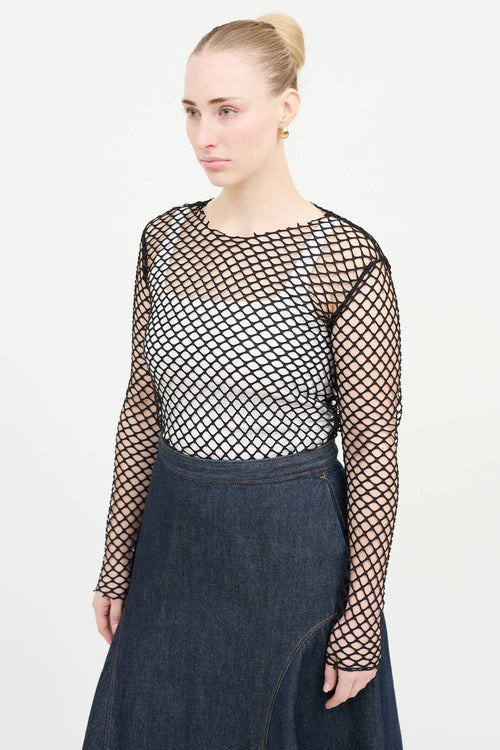Dries Van Noten Mesh Long Sleeve Top