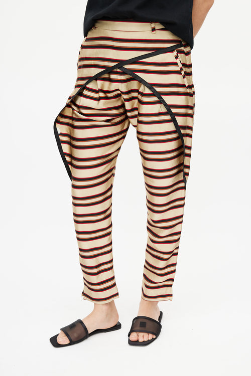 Dries Van Noten Black & Multicolour Metallic Stripe Trouser