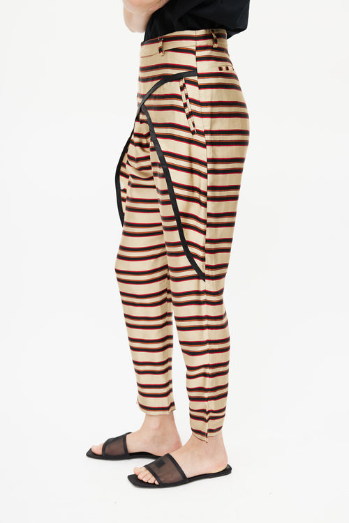 Dries Van Noten Black & Multicolour Metallic Stripe Trouser