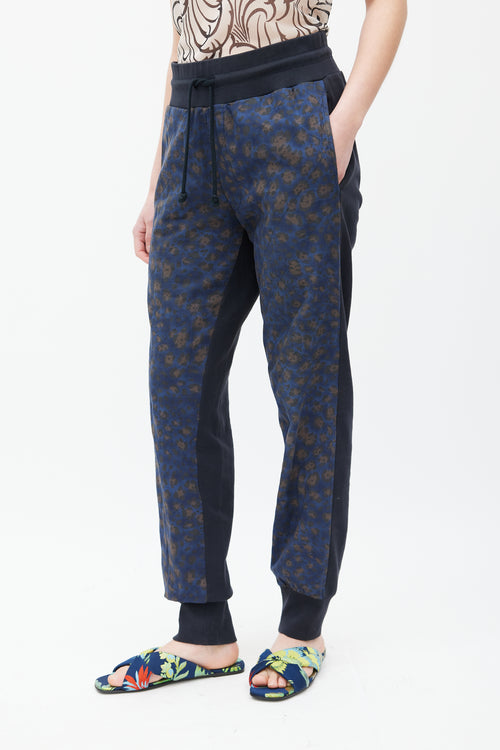 Dries Van Noten Black & Multicolour Quilted Printed Trouser