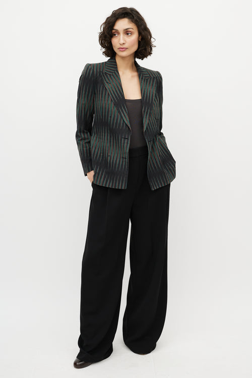 Dries Van Noten Black & Multicolour Striped Blazer